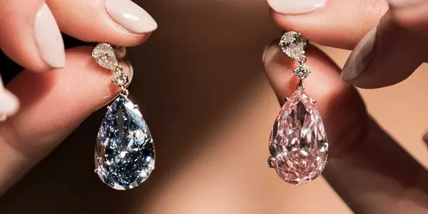 گوشواره مناسب فرم صورت قلبی - گوشواره الماس قطره ای