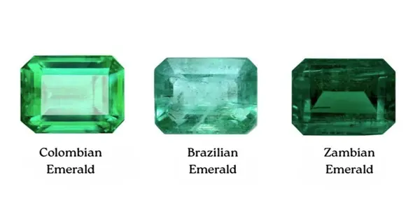 تصویر سنگ زمرد از منابع مختلف در جهان که زمرد اصل کلمبیا مرغوب ترین آن‌هاست