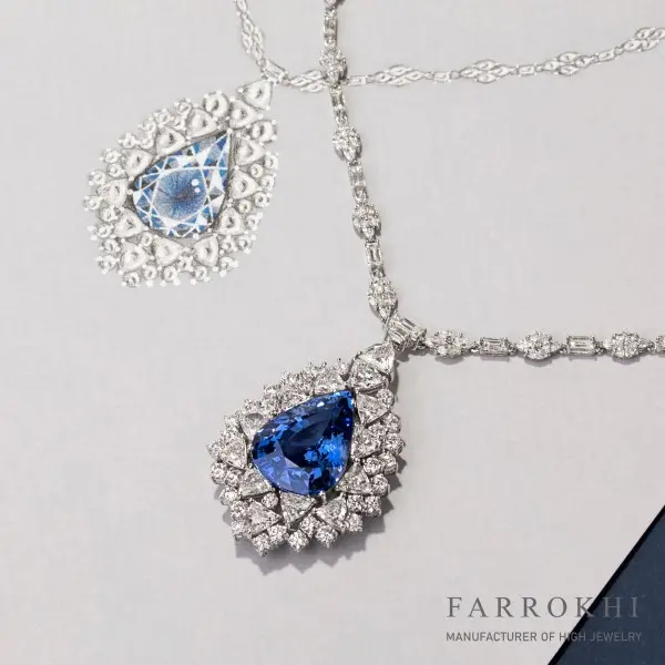 گردنبند لوکس یاقوت کبود از فرخی