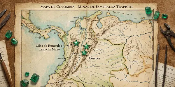 معدن زمرد تراپیشه از سنگ های قیمتی بسیار کمیاب در کلمبیا